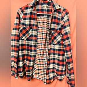 Skies Are Blue Checkered Flannel Shirt size L